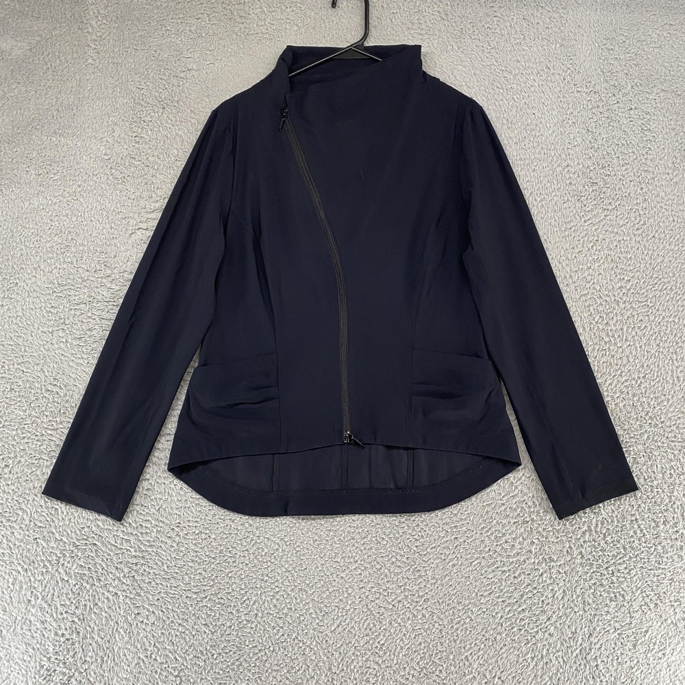 Porto Jacket Size 2 / US 8‎ Black Asymmetrical Zip Stretch Capsule Minimalist
